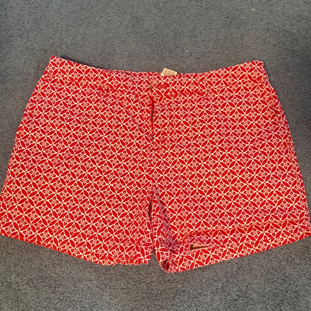 Red and white shorts